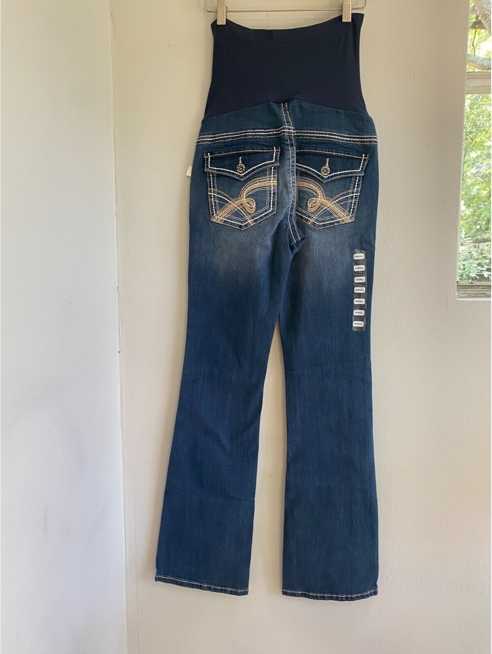 NEW Motherhood Maternity Indigo Blue Jeans Bootcut XS Secret fit Stretch